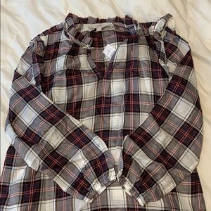 Loft ruffle long sleeve blouse